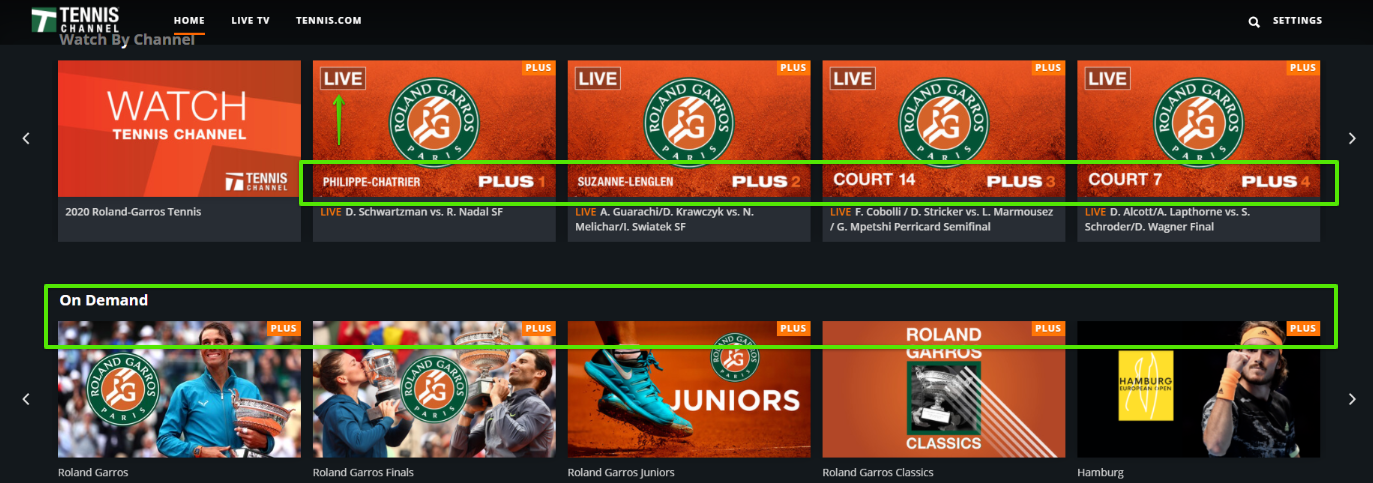 Tennis channel plus new arrivals