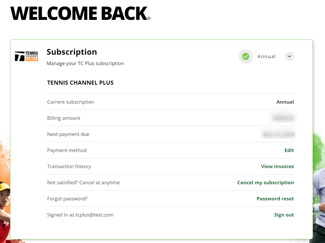 How do I cancel my Tennis Channel Plus subscription?